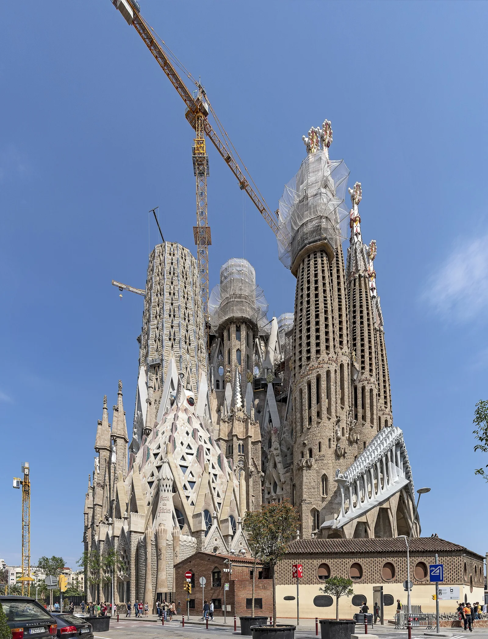Exterior del ábside de la Sagrada Família en mayo de 2018, fotografía de archivo