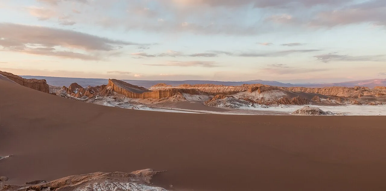 Great Dune and Amphitheatre in Moon Valley at dusk