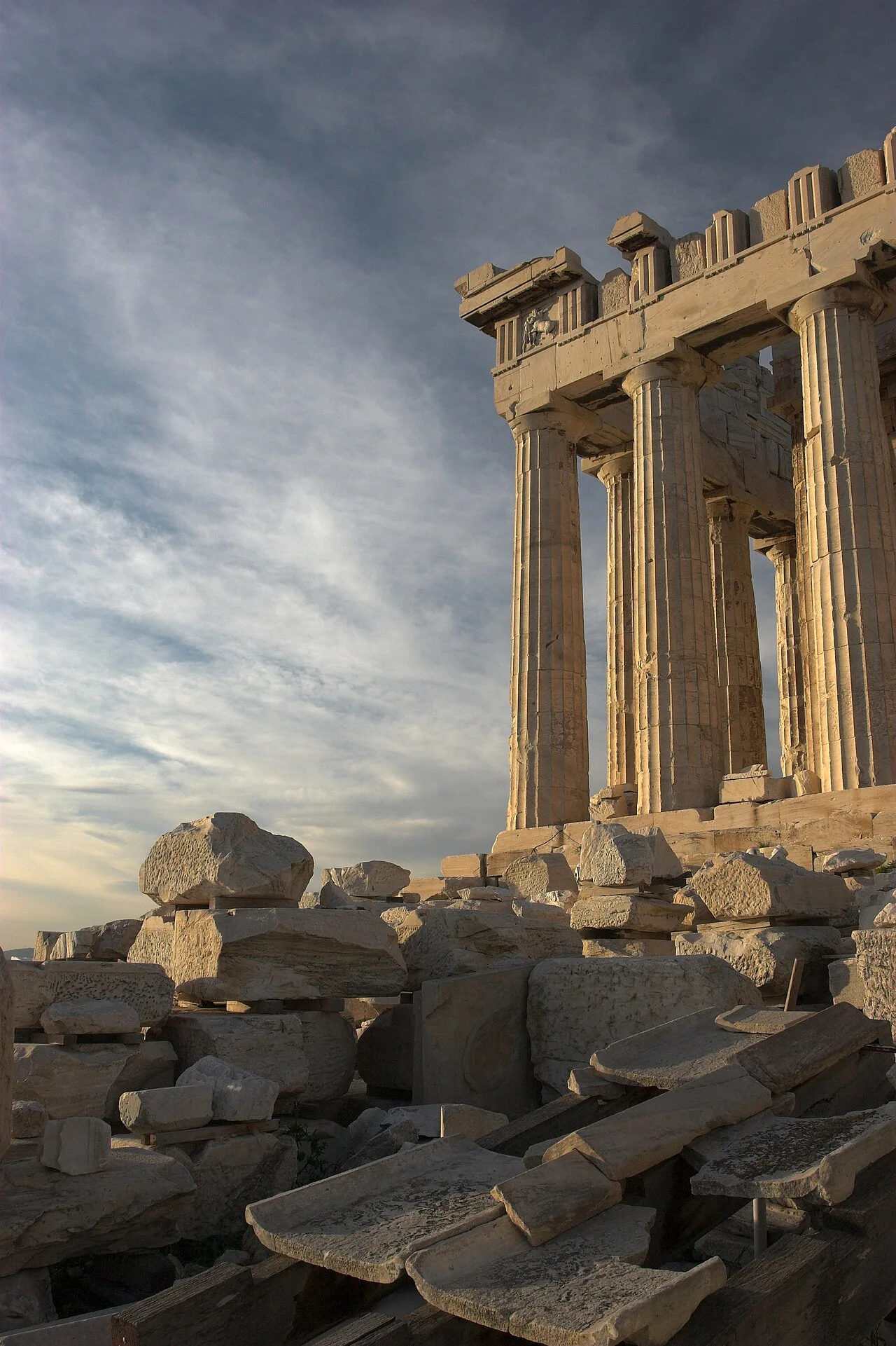 Parthenon columns on the Acropolis of Athens