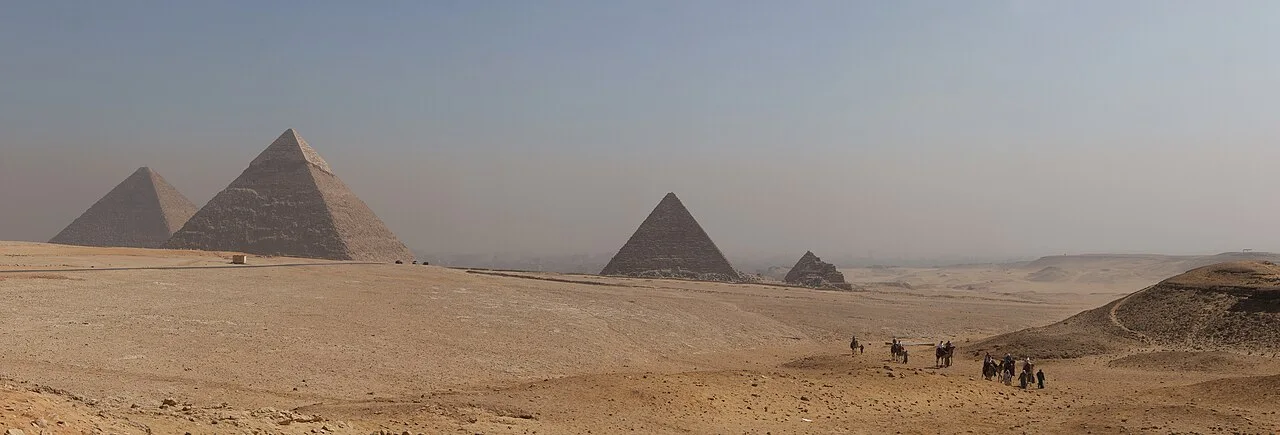 Panorama of the pyramids of Giza, Egypt