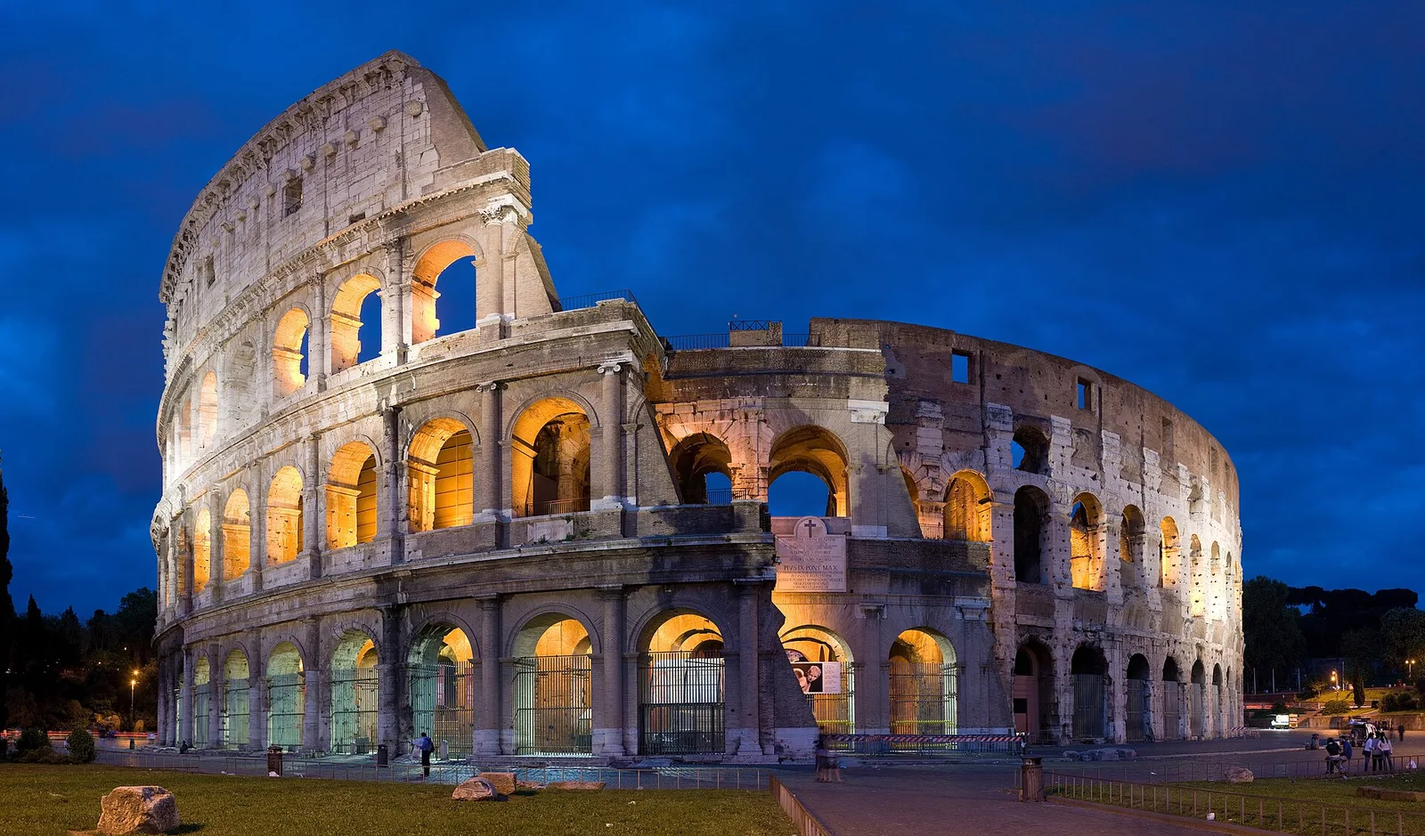 Exterior of the Colosseum in Rome at dusk, April 2007