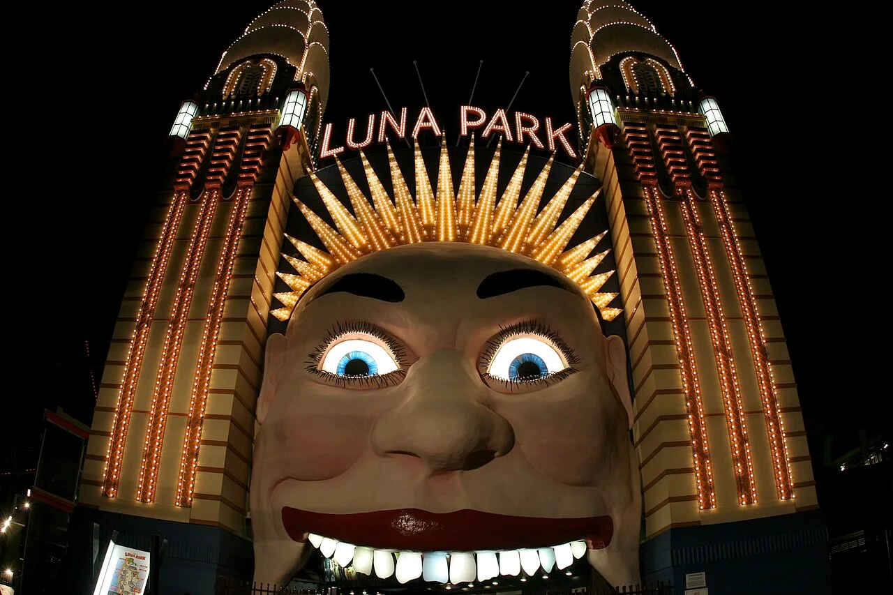 Entrada de Luna Park Sydney, fotografía de archivo