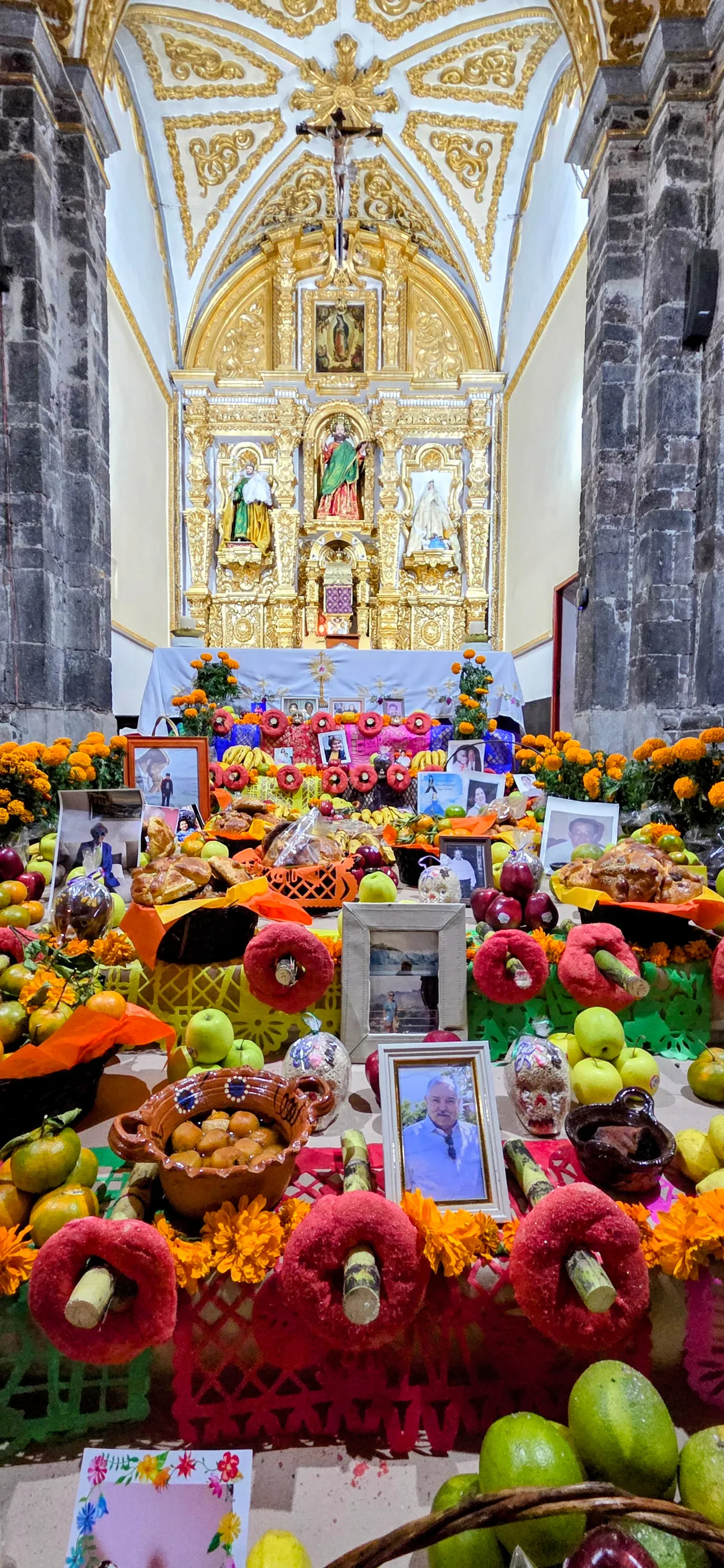 Day of the Dead altar in Mixquic’s church, archive photograph