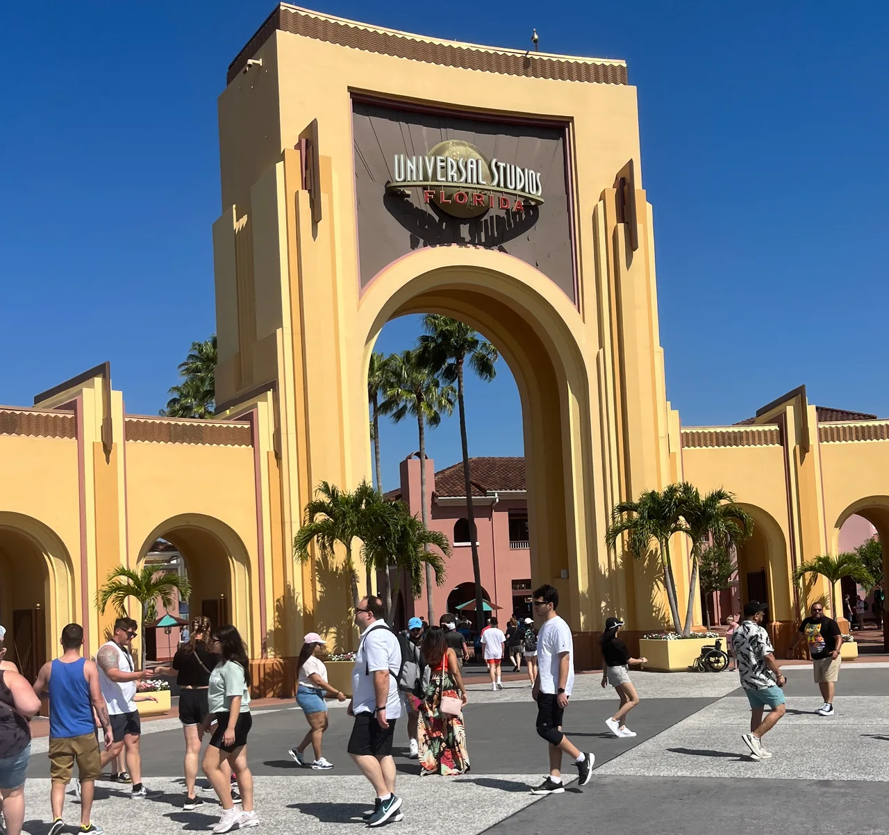 Universal Studios Florida entrance, photographed in 2023