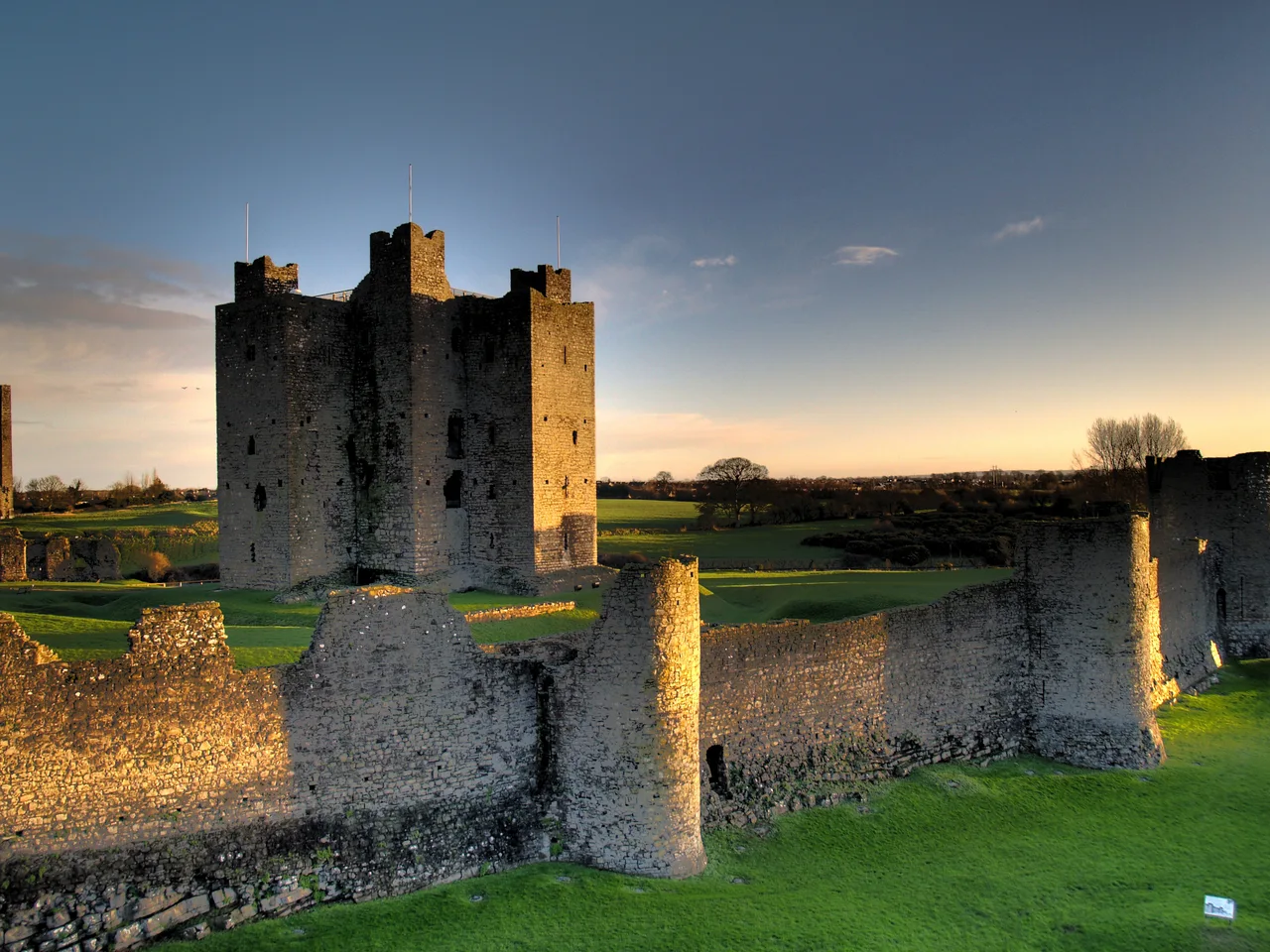 Trim Castle at sunrise, archive photograph